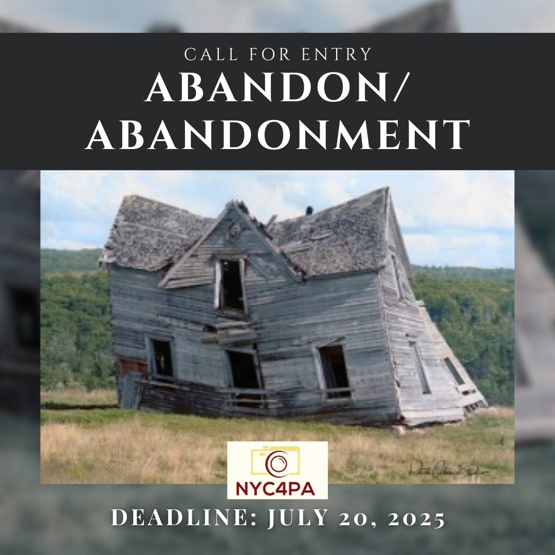 NYC4PA CALL FOR ENTRY - ABANDON/ABANDONMENT - Send us your best and, as always, all 2D photography is welcome. Awards: $4000 TOTAL PRIZES AWARDED. Deadline: July 20, 2025. theartlist.com/21062025131023…

#TheArtList #NYC4PA #Abandon/Abandonment #CallForEntry