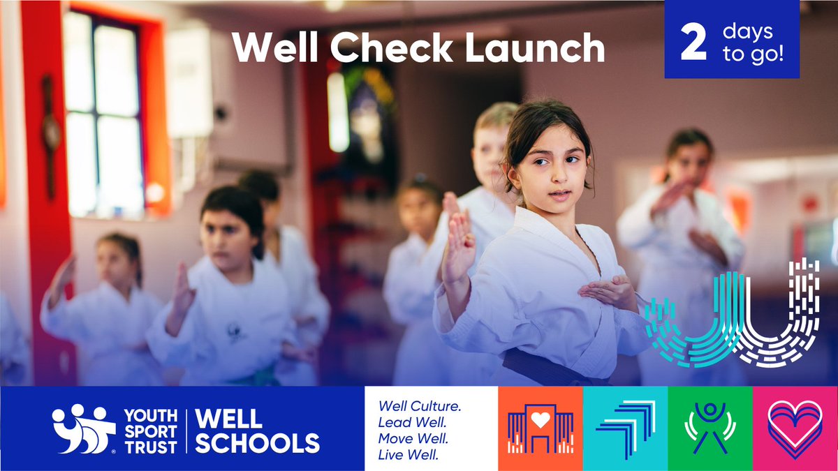 We're launching the Youth Sport Trust's Well School: Well Check later this week with just two short days to go! 🙌

So watch this space and keep an eye on our socials for further updates!

You can learn more about Well Schools here: youthsporttrust.org/school-support…

#WellSchool #Education