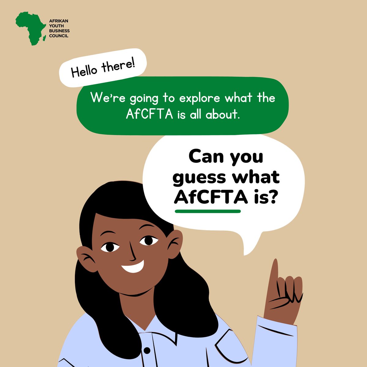 AfCFTA is Africa’s biggest trade deal - removing barriers so businesses can grow across the continent.

For youth entrepreneurs, it means new markets, less red tape &amp; more opportunities.

Let us empower you 👉 tinyurl.com/2kmcrfzv

#AfCFTA #AfYBC #YouthInBusiness