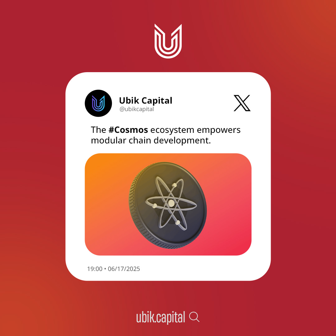 ubikcapital's tweet photo. The #Cosmos ecosystem empowers modular chain development.
#CosmosSDK, #IBC, and #CosmWasm power the architecture—validators like #UbikCapital protect it.
Stake $ATOM with low commission and high uptime → https://t.co/pAFpTHAaud
#ATOM #CryptoInfra #Web3Builders #ValidatorChoice https://t.co/3mB0lNzUnX