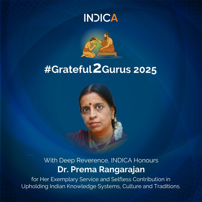 INDICA (@indicaorg) on Twitter photo #Grateful2Gurus 2025 #GuruPurnima #GuruParampara #Chennai #IKS
Our Gratitude and Pranams to
Dr. Prema Rangarajan
Distinguished Carnatic Classical Musician, Scholar and Researcher.
<a href="/nagaraj_paturi/">Nagaraj Paturi</a> <a href="/dimplekaul_in/">Dimple</a> <a href="/SaamaanyaJ/">Shivakumar GV INDICA</a> <a href="/AparnaMSridhar/">Aparna M Sridhar</a> #Grateful2Gurus 2025 #GuruPurnima #GuruParampara #Chennai #IKS
Our Gratitude and Pranams to
Dr. Prema Rangarajan
Distinguished Carnatic Classical Musician, Scholar and Researcher.
<a href="/nagaraj_paturi/">Nagaraj Paturi</a> <a href="/dimplekaul_in/">Dimple</a> <a href="/SaamaanyaJ/">Shivakumar GV INDICA</a> <a href="/AparnaMSridhar/">Aparna M Sridhar</a>