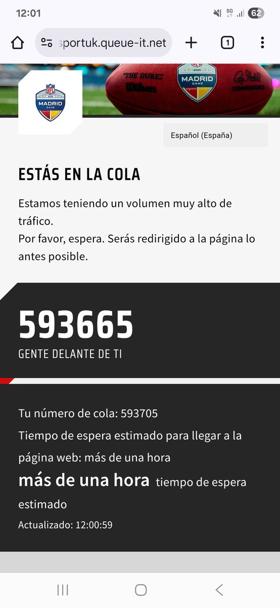 Que quieres ir a ver la <a href="/NFL/">NFL</a> madrid....la cola y Ticketmaster en corto..la cosa va a estar jodida....😂🥲🥲 #NFLMadrid #MisiónImposible