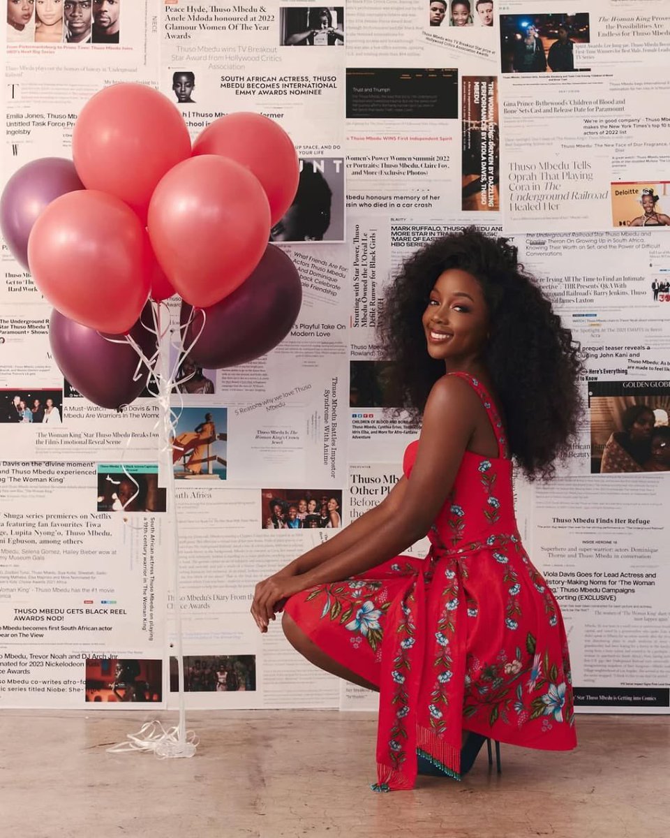 nhlamulofficial's tweet photo. Thuso Mbedu turns 34! Happy birthday to the talented Emmy-nominated actress. 🎂🥳🎉

Photographed by @raulromo
Hair by @sharifposton
Makeup by @chilukinz
Dress by @farmrio https://t.co/6eOEIizlOq