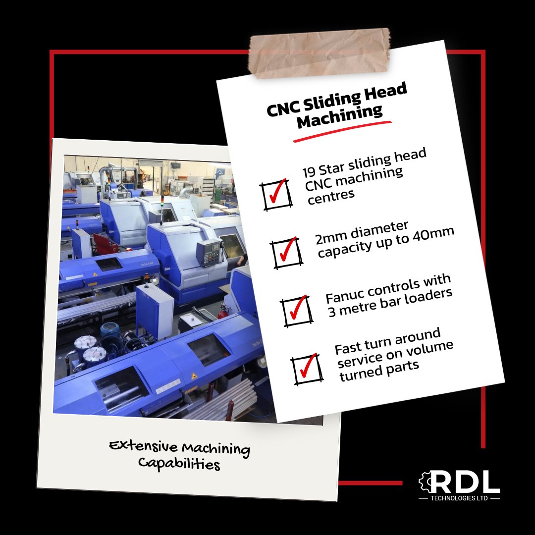 Our 19 Star sliding head #CNCMachining centres produce high volumes of complex, small-diameter parts quickly &amp; efficiently.

But it’s not just about the machines.

Our skilled operators bring extensive experience in setting, programming &amp; running complex jobs too!