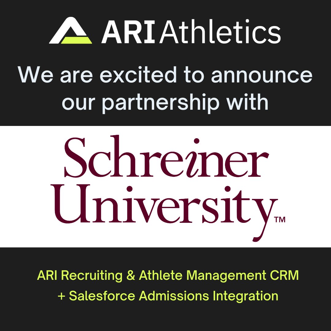Welcome aboard, <a href="/SchreinerU/">Schreiner University</a>! We're excited to streamline your Student-Athlete Recruiting and Athletic Department Operations and to integrate ARI and <a href="/salesforce/">Salesforce</a> (<a href="/Jenzabar/">jenzabar</a> JRM) to enhance collaboration between Athletics and Admissions. 

<a href="/coachkeithallen/">Keith Allen</a> <a href="/SchreinerFB/">Schreiner Football</a> <a href="/D3Ticker/">D3.ticker</a>