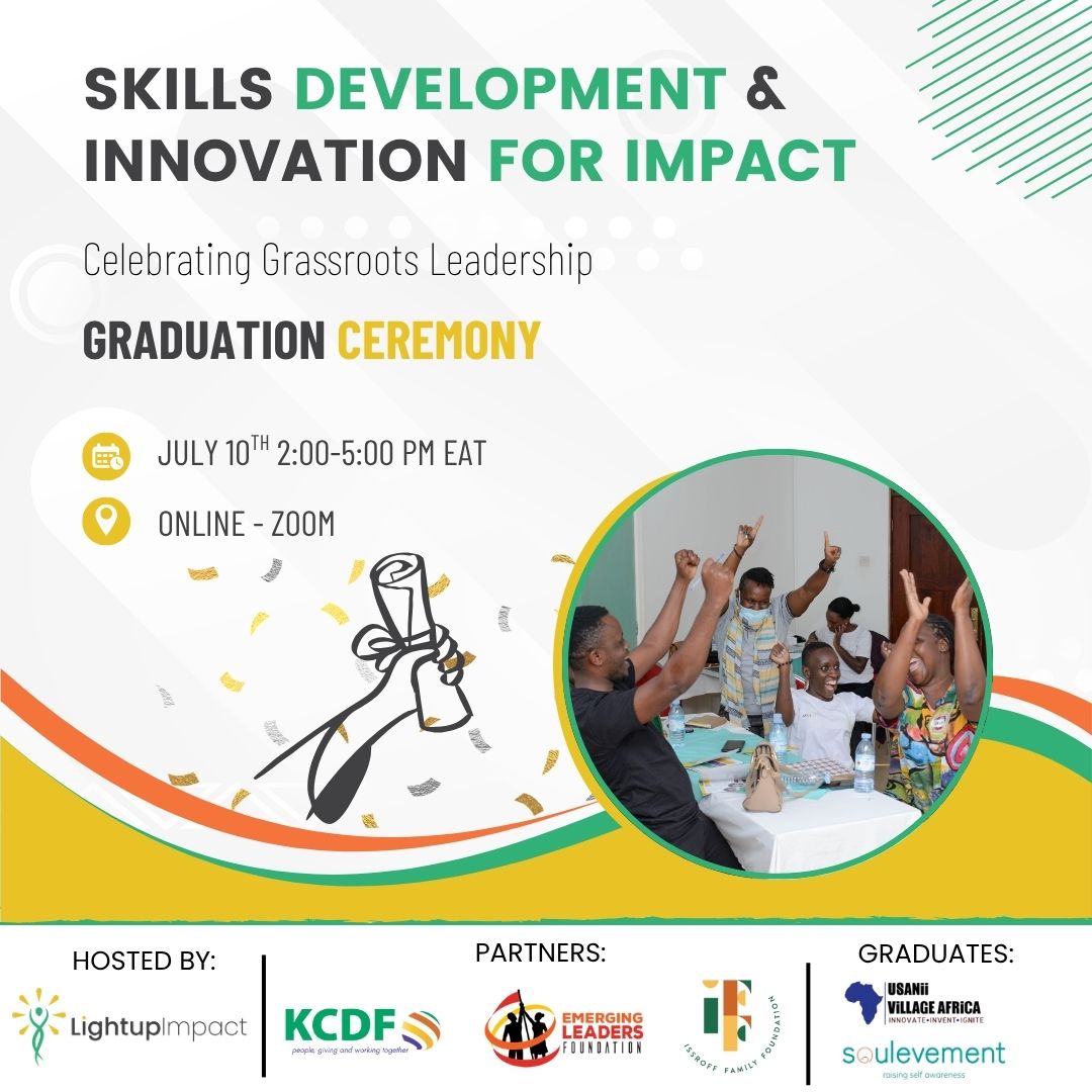 LightupImpact's tweet image. Join us on 10th July 2025 | 2:00 – 5:00PM EAT as we celebrate the Graduation of the First Cohort of our Skills Development and Innovation program!
Come be part of this milestone moment!
Happening Online via Zoom. Save the date and register now! ow.ly/3a1p50WloXP