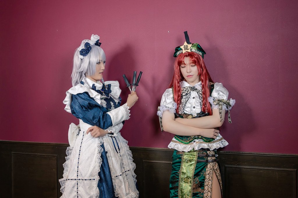 ⚠コスプレ-cosplay
東方Project∥紅美鈴
十六夜咲夜（<a href="/nagi_nyan_1000/">やなぎ🌸next→地霊殿併せ</a>）

"居眠り"

📷️:<a href="/yukimofu_owh/">雪兎❄🌿</a> 
#東方Project #コスプレ