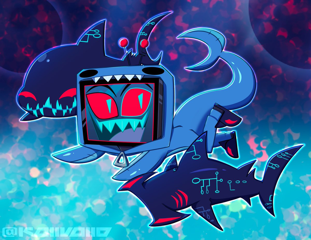 #HellsHottestSummer Day 2: Aquarium/Under the Sea

Vox chillin with his sharks &lt;3 🦈

#HazbinHotelVox #HellsHottest2025 #HazbinHotelFanart