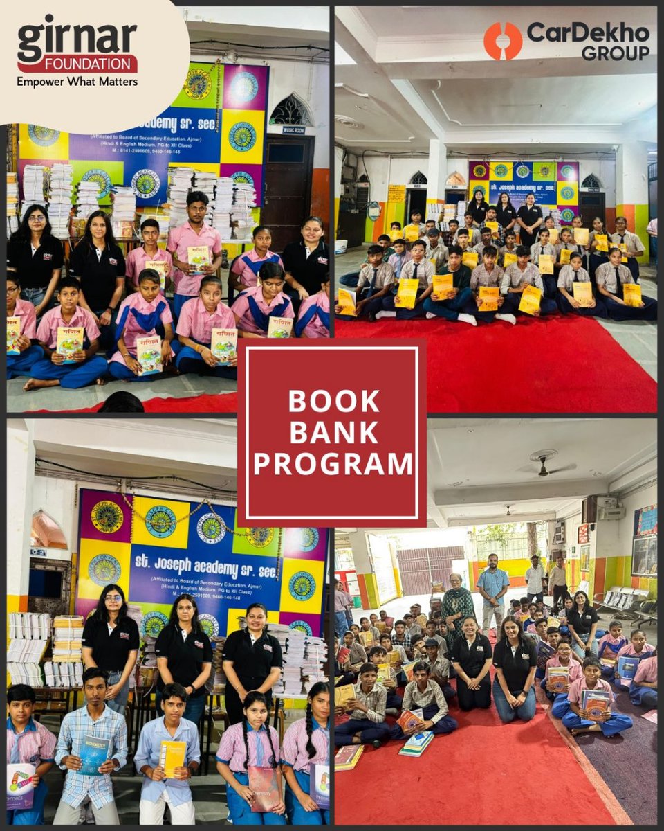 GirnarFoundati1's tweet image. 750+ syllabus books given to students at L.N. Secondary, Satyam Sr. Sec. &amp;amp; St. Joseph Academy. 
Our Book Bank supports this &amp;amp; future batches, promoting sustainability &amp;amp; education access.

#UNSDG4 #GirnarFoundation #Sustainability #BookBank #EducationForAll