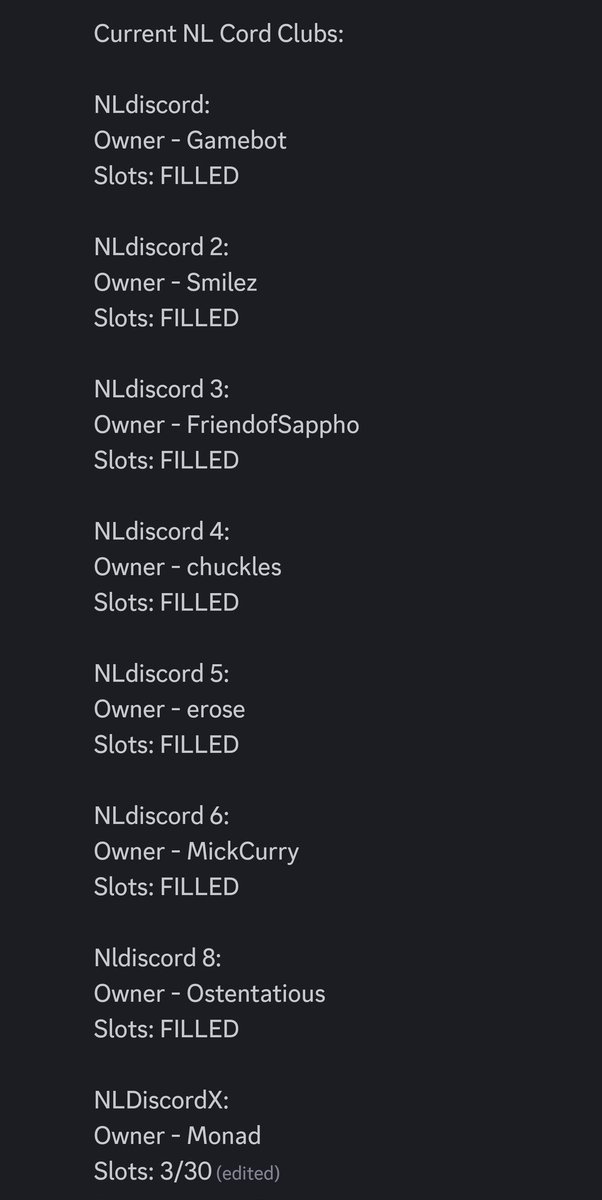 In case anyone is wondering the hold uma musume has on the NL discord, we have to keep making new clubs cause we reach 30/30 frequently