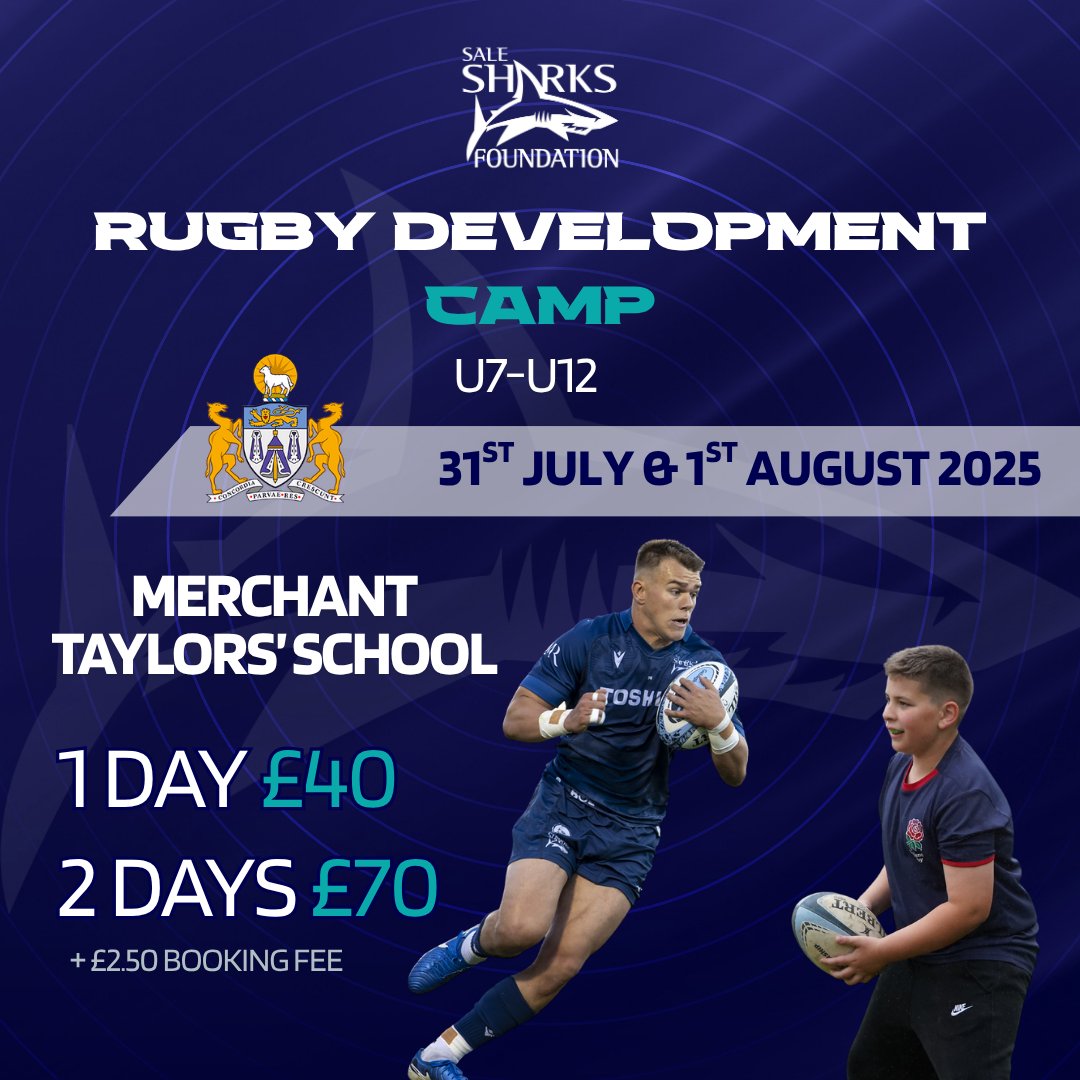 Merchant Taylors' Schools (@merchantscrosby) on Twitter photo Join us this summer for the Sale Sharks Rugby Development Camp at Merchant Taylors’! 🏉
📅 Thursday 31 July & Friday 1 August
⏰ 9.00am – 3.30pm
🧒 For U7s to U12s
📍 Merchant Taylors’ School, Harrison Site
Delivered by the award-winning <a href="/SaleSharksFdn/">Sale Sharks Foundation</a>, this two-day camp is a Join us this summer for the Sale Sharks Rugby Development Camp at Merchant Taylors’! 🏉
📅 Thursday 31 July & Friday 1 August
⏰ 9.00am – 3.30pm
🧒 For U7s to U12s
📍 Merchant Taylors’ School, Harrison Site
Delivered by the award-winning <a href="/SaleSharksFdn/">Sale Sharks Foundation</a>, this two-day camp is a