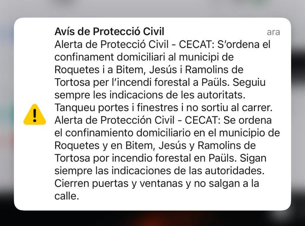 #IFPaüls

Cuidem-nos i atenguem totes les indicacions amb cura

Els canals oficials no paren d'informar i el avisos als telèfons arriben: <a href="/bomberscat/">Bombers</a>, <a href="/emergenciescat/">Protecció civil</a>, <a href="/mossos/">Mossos</a>, efectius dels nostres pobles... 

Seguim-los en aquest moment difícil.

Força! Poblacions confinades 👇🏻
