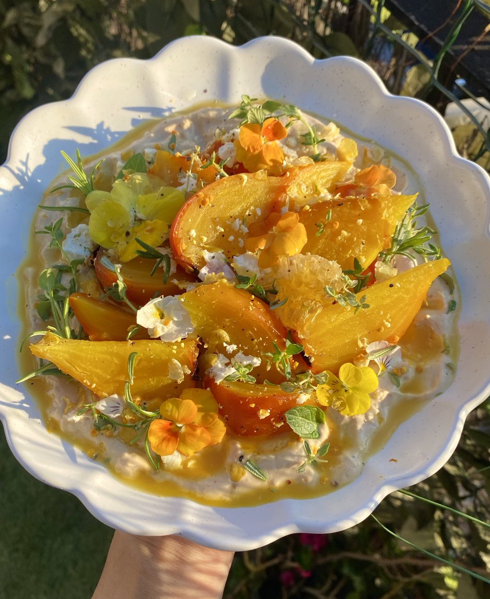 crystallisedfig's tweet image. Roasted golden beets on spiced miso yoghurt