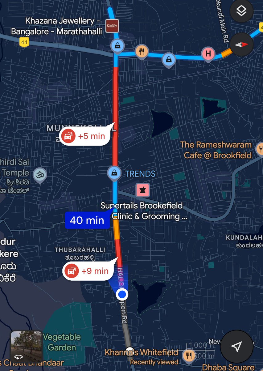 theprogrammerin's tweet image. A daily nightmare in Bangalore. Travelling through this 3KM strech takes 30 mins. The problem is not that roads are not wide enough, just poor traffic management and lack of civic sense, people who want to take a turn block the entire road.
@BlrCityPolice @blrtrafficwatch
