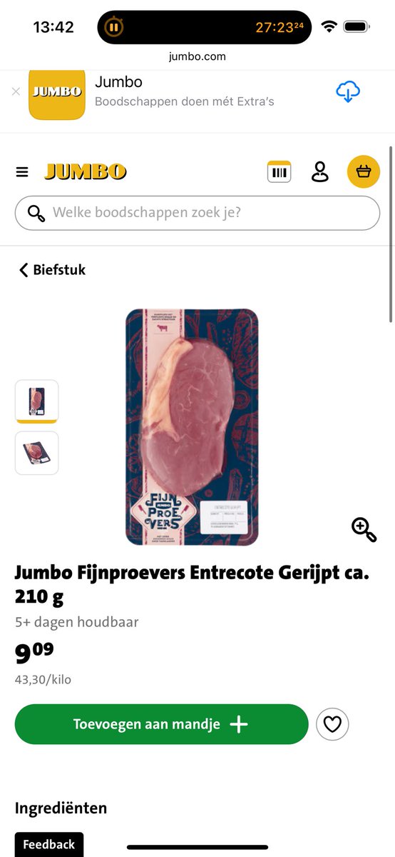 MeesWijnants's tweet image. Entrecote in Franse supermarkt: €23,90 per kilo
Entrecote in Nederlandse supermarkt: €43,30 per kilo
81,17% duurder (!)
Waarom?