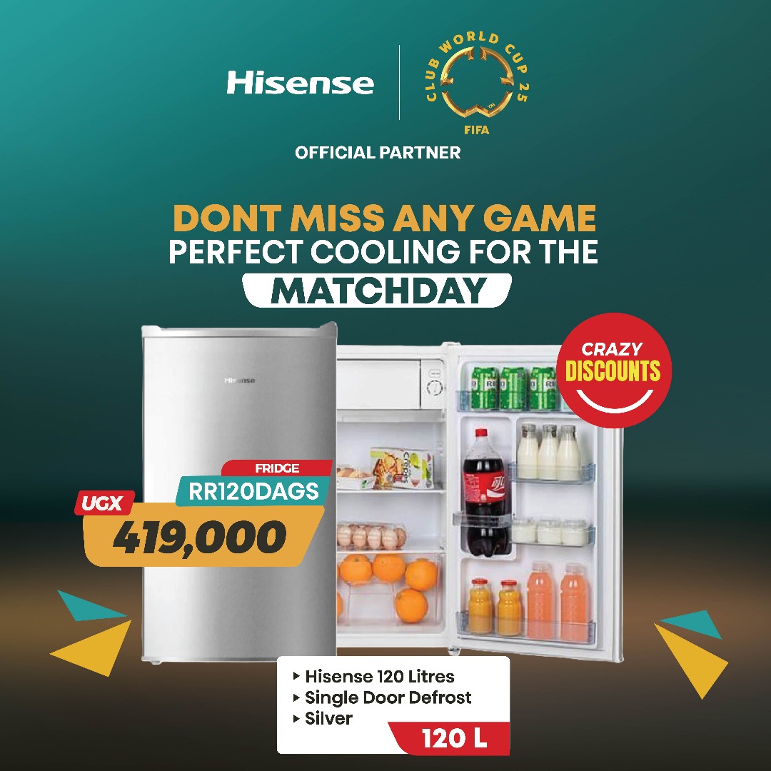 🥶 Stay cool this matchday with Hisense!
Get the 120L Single Door Fridge for just UGX 419,000 🔥
✅ Compact | Stylish Silver Finish | Defrost Function
⚽️ The perfect companion for game-time refreshments!
🎉 CRAZY DISCOUNTS you don’t want to miss!