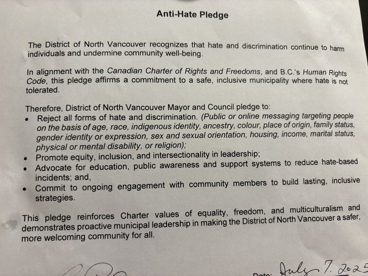 globalpope's tweet image. Anti-hate pledge - passed!
Just in time for #PrideWeek later this month. Thank you @windward_afa for your relentless advocacy! @NSPrideAlliance @NorthShoreNews #NorthVan