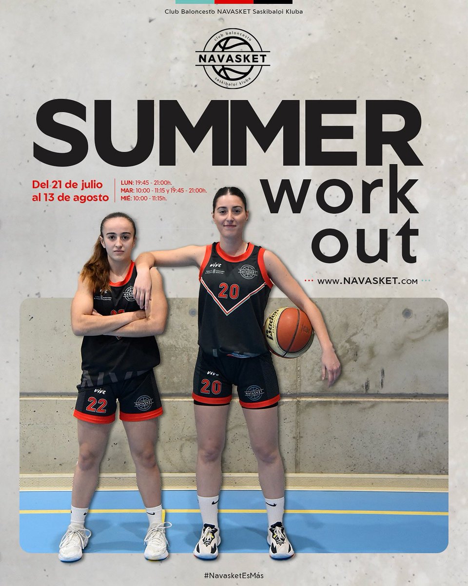 🏀🌞 #SummerWorkOutNVT | 𝐄𝐍𝐓𝐑𝐄𝐍𝐀𝐌𝐈𝐄𝐍𝐓𝐎𝐒 𝐕𝐄𝐑𝐀𝐍𝐎 𝟐𝟎𝟐𝟓
Si has nacido entre 2005 y 2016, con Navasket puedes trabajar tu técnica individual en verano.

¡¡Os esperamos del 21 de julio al 13 de agosto!! 💥💥

👉: navasket.com/es/producto/su…

#NavasketEsMás #NVT