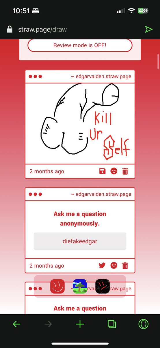 // Logged back into my strawpage to see this