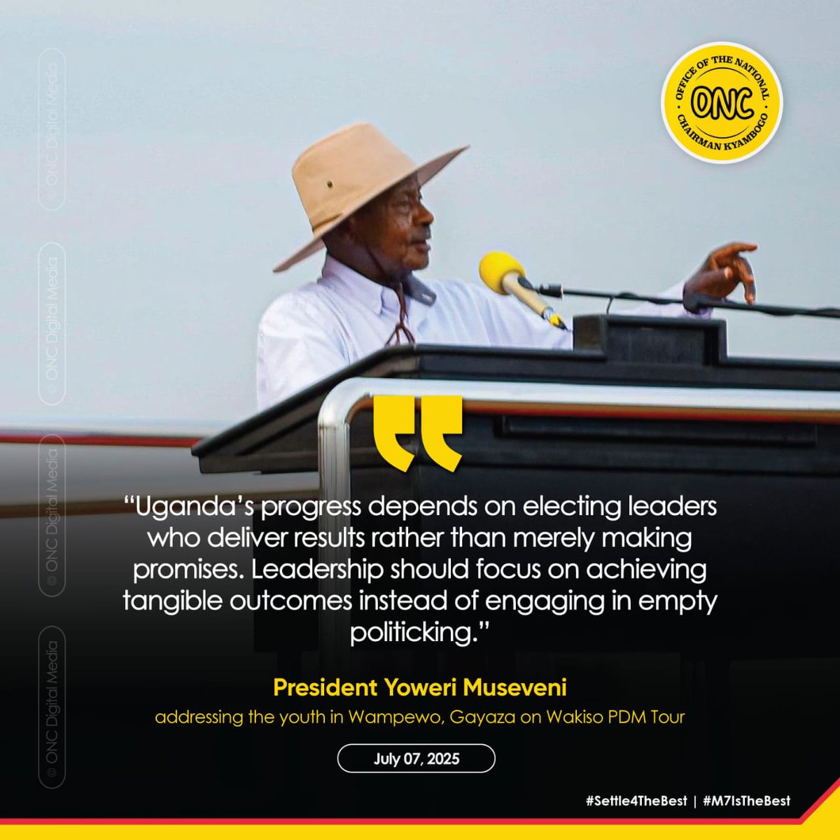 SettleForTheBes's tweet image. Uganda @CIC,
H.E. @KagutaMuseveni highlighted the importance of electing leaders who deliver tangible results rather than just making promises.
He emphasized that leadership should focus on achieving outcomes over politicking. @NRMOnline @MusevenEra @Onc_nrm1 @ChiefMuzzukulu