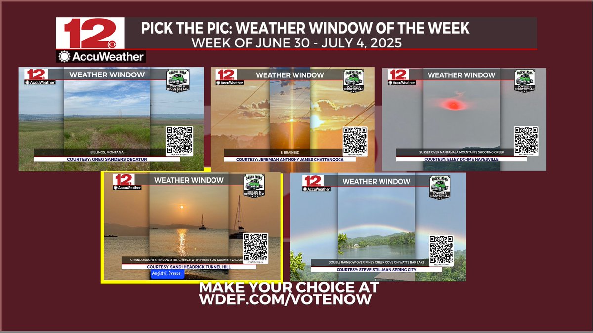 Congratulations to @WDEFnews12 viewer Sandi Headrick, taking the majority votes in our #PickThePic contest from last week's Shackleford Towing &amp; Recovery #WeatherWindow Picture Of The Week.