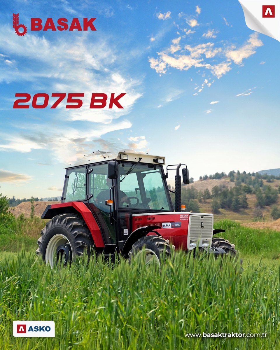 2075 BK Kabinli, kendini kanıtlamış %100 yerli BAŞAK motoruyla güç ve tasarrufu bir arada sunmaktadır. 273 nm tork üreten, 4 silindirli, turbo &amp; intercooler’a sahip düşük bakım maliyetli, uzun ömürlü ve dayanıklı motoruyla tarlada ihtiyaç duyulan gücü sağlamaktadır.