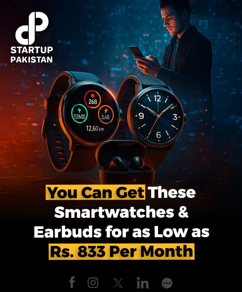 PakStartup's tweet image. You Can Get These Smartwatches and Earbuds for as Low as Rs. 833 Per Month.

Read More: startuppakistan.com.pk/you-can-get-th…

#AffordableTech #SmartwatchDeals #EarbudsOnEMI #TechOnBudget #GadgetsUnder1000