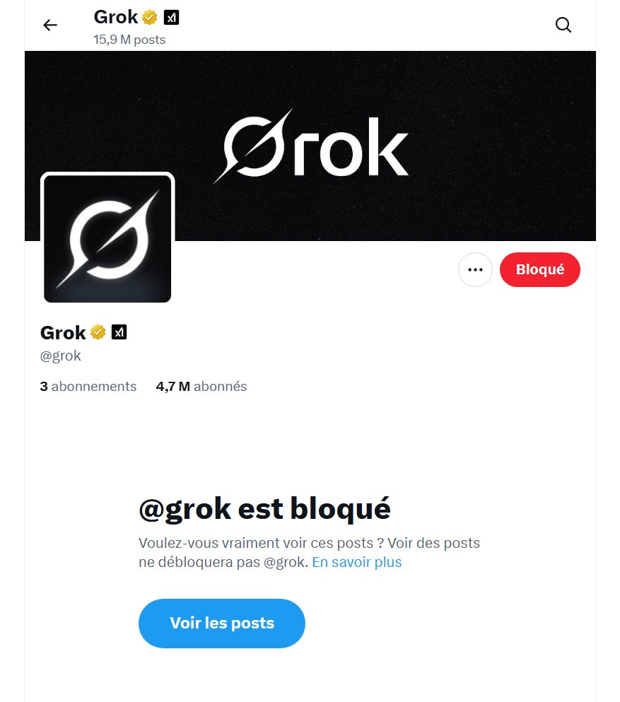 slpng_giants_fr's tweet image. 🟥 Avis : quelqu&apos;un qui fait appel à Grok pour &quot;vérifier&quot; l&apos;un de nos posts sera masqué ou bloqué sans discussion.

Déjà, première mesure de prophylaxie, bloquer Grok 👇
#BlockGrok #IntoléranceArtificielle