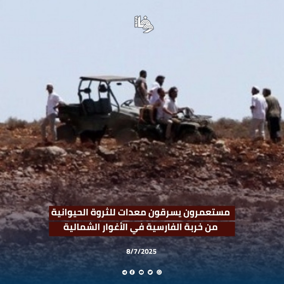 تأتي هذه الجريمة تأتي ضمن اعتداءات ممنهجة ينفذها المستوطنون، تشمل اقتحام المنازل، وترويع الأهالي، وملاحقة الرعاة والاعتداء على المواشي..

التفاصيل: wafa.ps/Pages/Details/…