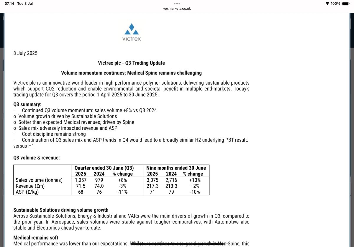 #VCT Whenever I read a VCT RNS I’m left thinking why aren’t they doing better?🤷🏻‍♀️

Despite a hugely profitable product they seem unable to leverage it in the market

The shares are -37.7% over 1 year
Coincidentally the CEO Jakob is retiring to be replaced by James Routh from #ABDP