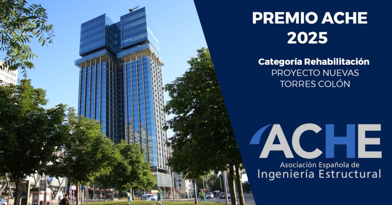 Durante el pasado Congreso Internacional de Granada, <a href="/ACHEtweets/">e-ACHE</a> nos concedió su premio en la categoría de Rehabilitación por el proyecto de Nuevas Torres Colón. Felices y agradecidos por este nuevo reconocimiento.

#estructuras #ingeniería #diseño #consultoría