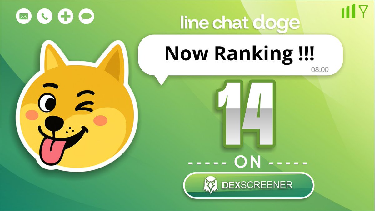 Line_Chat_Doge's tweet photo. $LINEDOGE is making waves!
Climbing to TOP #14 on Dexscreener!
Jump in now—this is just the start!

https://t.co/1eUwu65xNa https://t.co/wmtX1fOP9m