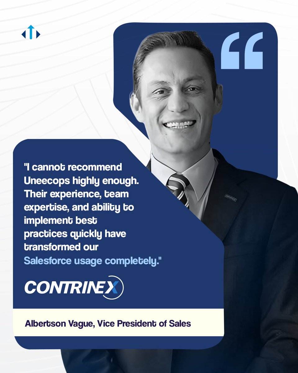 Uneecops's tweet image. With #Salesforce, powered by Uneecops, Contrinex unlocked 360° sales visibility, faster conversions, and smarter customer connections.

See the full video: youtu.be/lFsNpUT34ww

#salesforcecrm #salesforcepartner #salesforcesalescloud #salesforcecloud #salesforcemarketingcloud