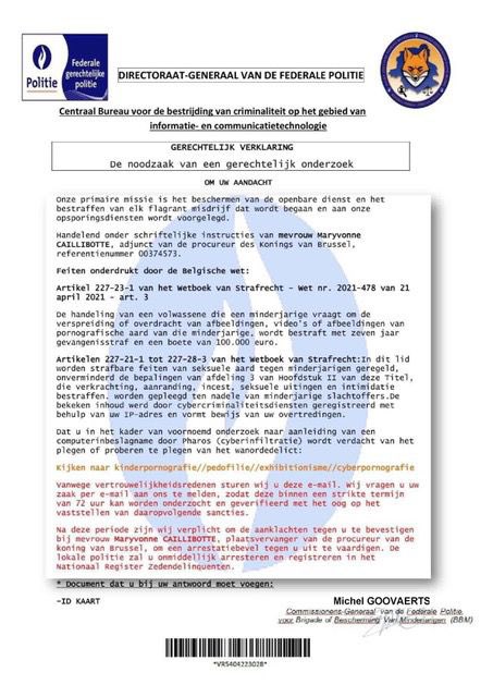 PolBru (@zpz_polbru) on Twitter photo (FR👇) 🚨 Kijk uit voor #phishing! Er circuleren opnieuw valse e-mails die van <a href="/federalepolitie/">Federale Politie</a> of <a href="/michelgoovaerts/">Michel Goovaerts</a> lijken te komen. Deze vragen naar uw identiteitsgegevens. Ga hier NIET op in en verwijder de mail meteen. Blijf alert! 🛑📩
🚨 Attention au #phishing ! De faux (FR👇) 🚨 Kijk uit voor #phishing! Er circuleren opnieuw valse e-mails die van <a href="/federalepolitie/">Federale Politie</a> of <a href="/michelgoovaerts/">Michel Goovaerts</a> lijken te komen. Deze vragen naar uw identiteitsgegevens. Ga hier NIET op in en verwijder de mail meteen. Blijf alert! 🛑📩
🚨 Attention au #phishing ! De faux