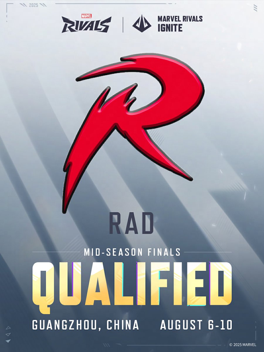 Rivals__Esports's tweet image. 🏆 @RadEsport made history as the first team to defeat the undefeated champions!
🏆 With victory as their mantra, they’re ready for the mid-season playoffs!
Let’s witness their quest for ultimate glory at the Marvel Rivals Ignite offline Final!
🔥 Don’t miss a moment—stay tuned…