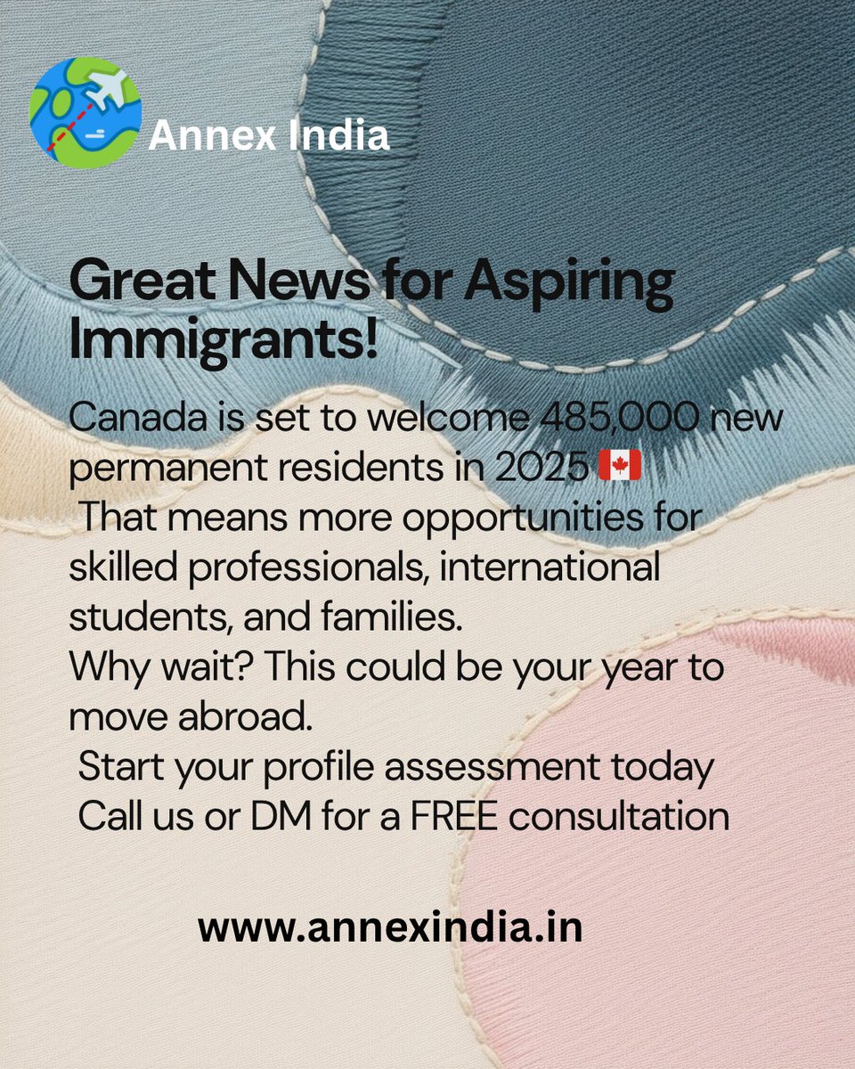 Annex_India_'s tweet photo. Your Gateway to Canada Starts Here. #CanadaImmigration #AnnexIndia #ExpressEntry #StudyInCanada #WorkAbroad #PRVisa #VisaConsultant #Immigration2025 #MoveToCanada #SkilledImmigration #FreeVisaAssessment #GlobalOpportunities #CRSScore #StudentVisa #CanadaPR https://t.co/8eWcp2CZH6