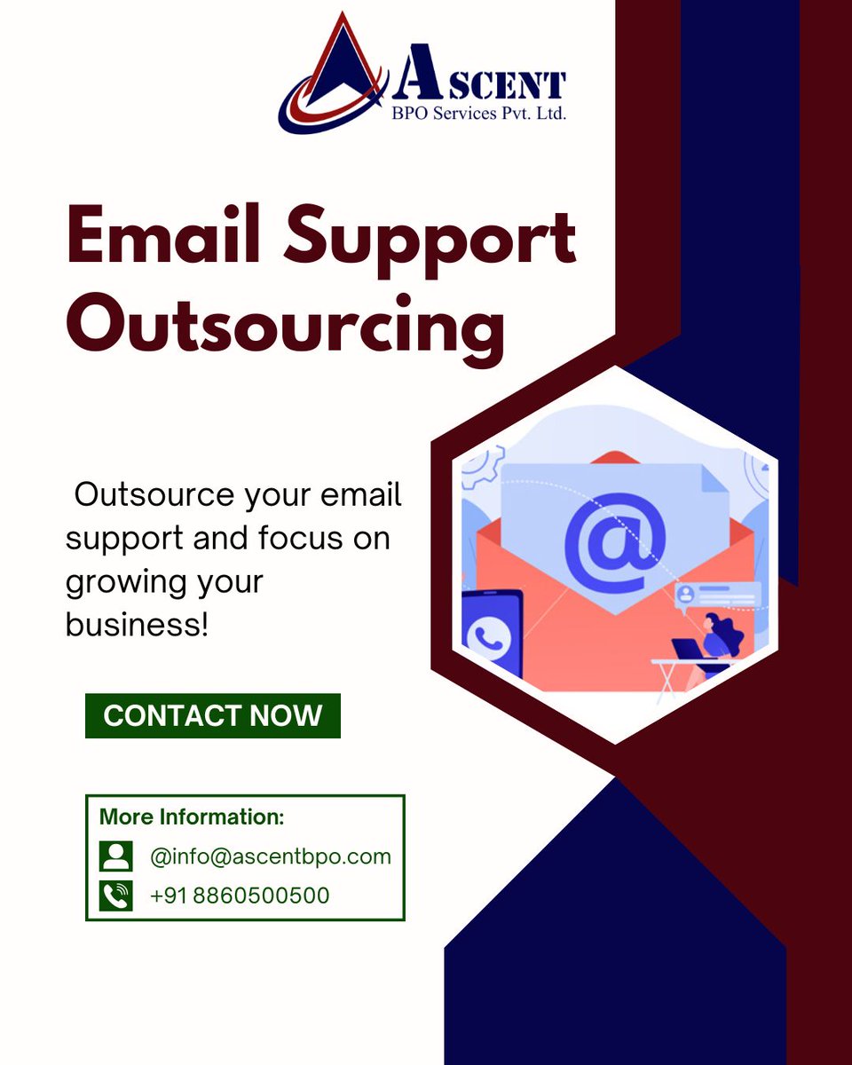 Ascent_bpo's tweet photo. 📩 Struggling to manage customer emails?
✅ Outsource your email support and focus on growing your business!
📞 Get reliable, 24/7 service from the pros.
#EmailSupport #Outsourcing #CustomerService #BPO https://t.co/StWG5Xe01s