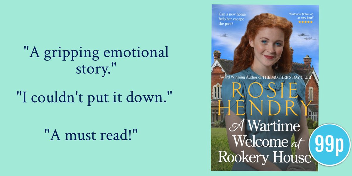 A Wartime Welcome at Rookery House is on sale to download from Amazon UK for just 99p for a limited time!  

Following the characters from the award winning Mother’s Day Club. 

#tuesnews <a href="/RNAtweets/">Romantic Novelists' Association</a> #historicalfiction #WW2 

amazon.co.uk/dp/B09R2KB6NV