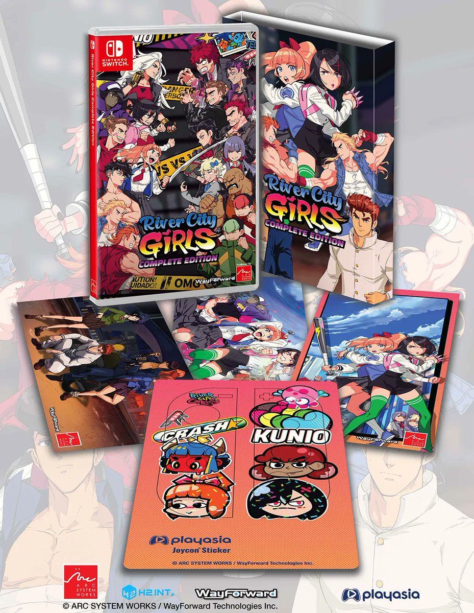 playasia's tweet image. River City Girls: Complete Edition will be releasing on September 4th for the Nintendo Switch!
A First Print Edition will be available including an alt art slipcover, art cards, and joy-con decals! ⬇️