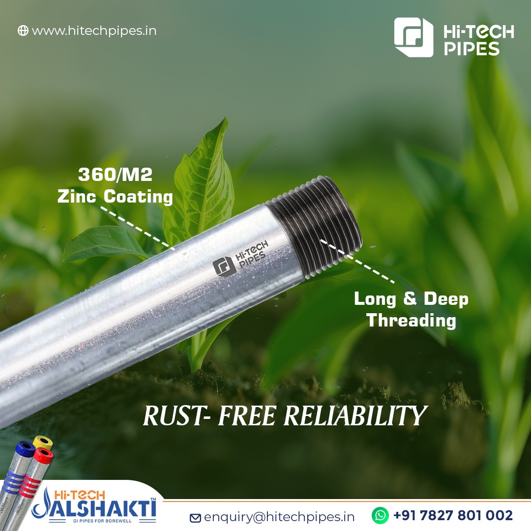 Hitechpipe's tweet image. #HiTechJalshakti #BorewellPipes #RustFreePipes #ZincCoatedGI #LongThreadPipes #HiTechPipes #WaterYouCanTrust
Visit at: hitechpipes.in