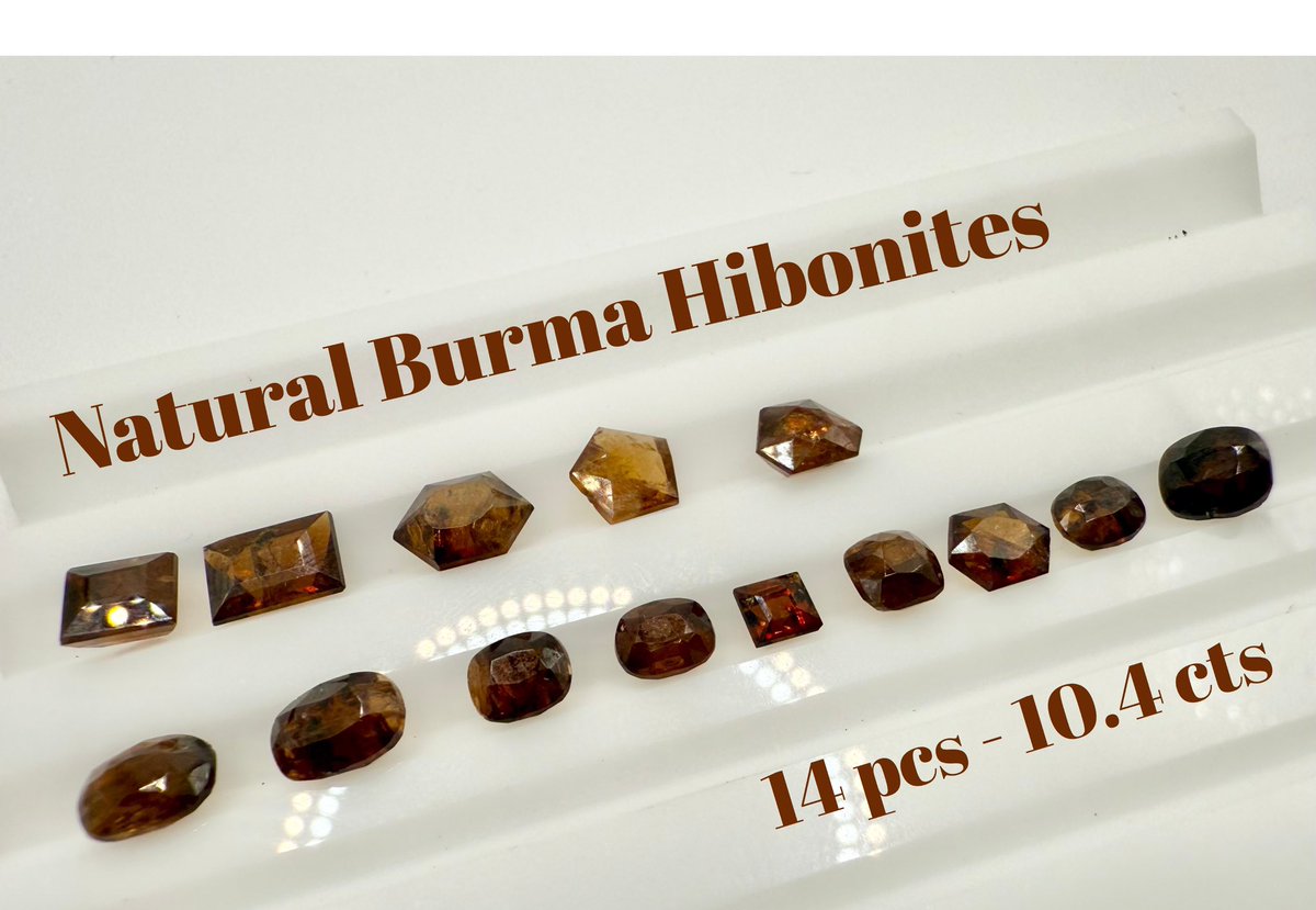 Rare Burmese Natural Hibonite 
Mogok, Burma - 14pcs ~10.4cts
Located in Bangkok