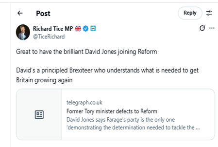 AttleeSarah80's tweet image. Brilliant David Jones joining Reform, after declaring he couldn’t possibly join a party with a convicted criminal?
he’s now leading the charge for the very same circus. Guess principles are like Reform’s policies, flexible to the point of invisibility!
#BBCbreakfast #R4today