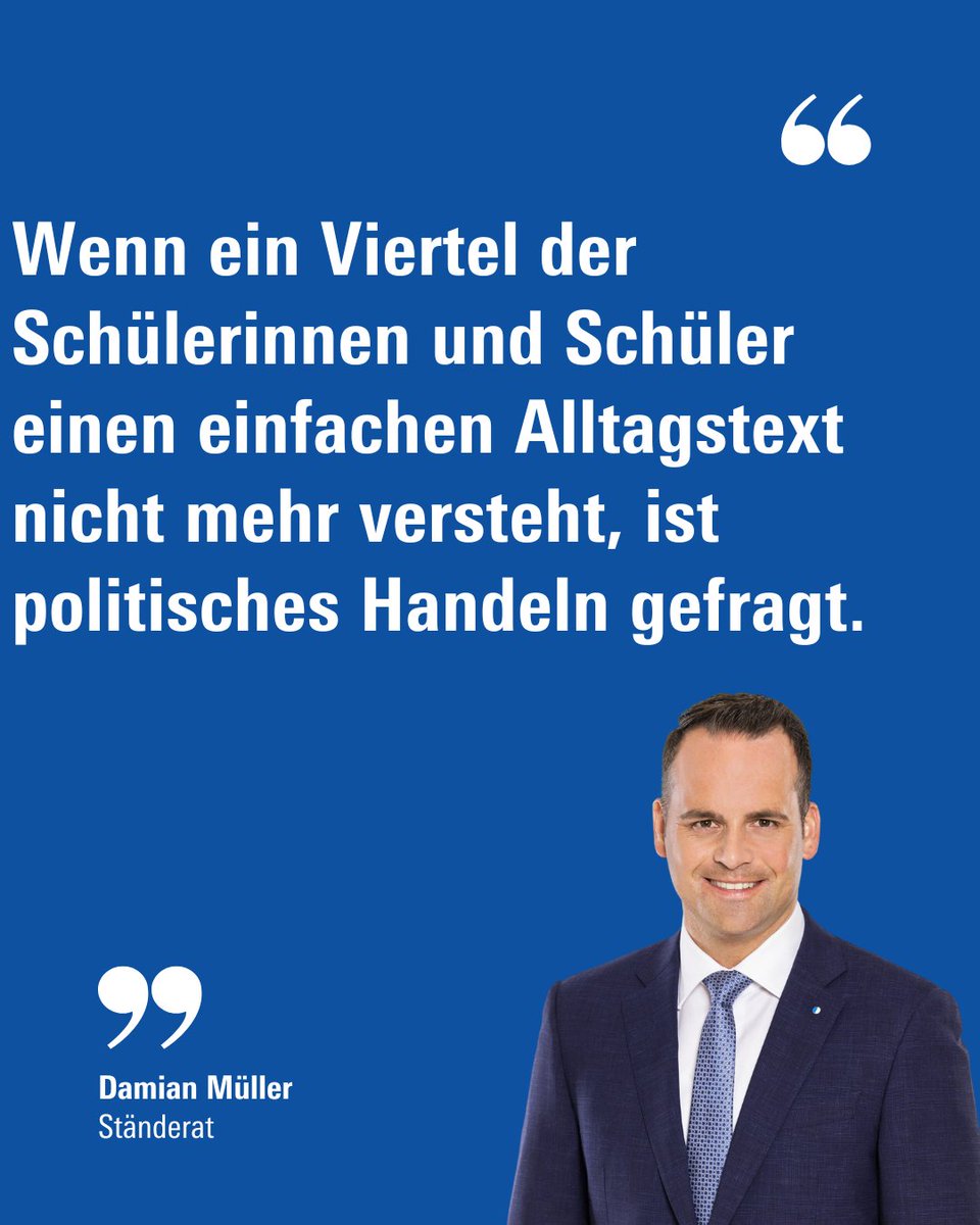 FDP_Liberalen's tweet image. FDP-Ständerat Damian Müller spricht im Interview mit @20min über die offensichtlichen Missstände an der Volksschule, über einen EDK-Präsidenten, der lieber Parteipolitik betreibt als Probleme zu lösen – und über die Notwendigkeit einer nationalen KI-Strategie für die Schulen.…