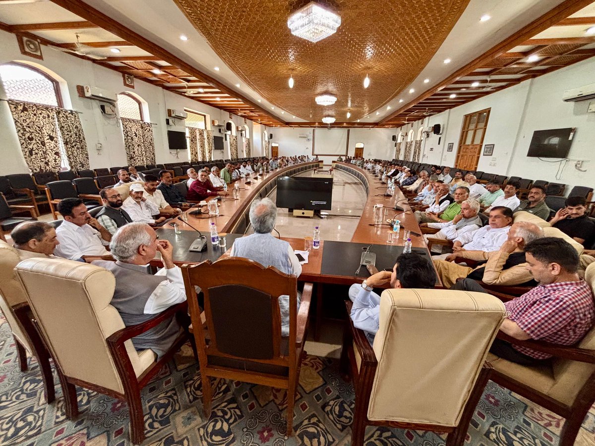 Party Vice President Mohd Sartaj Madni &amp; Chairman Parliamentary Board Ab. Rehman Veeri chaired a key preparatory meeting for PDP’s Foundation Day (28 July 2025) in South Kashmir. Former Ministers &amp; legislators , Legislators, Senior leaders, DDC Members, District, Zonal &amp; Block