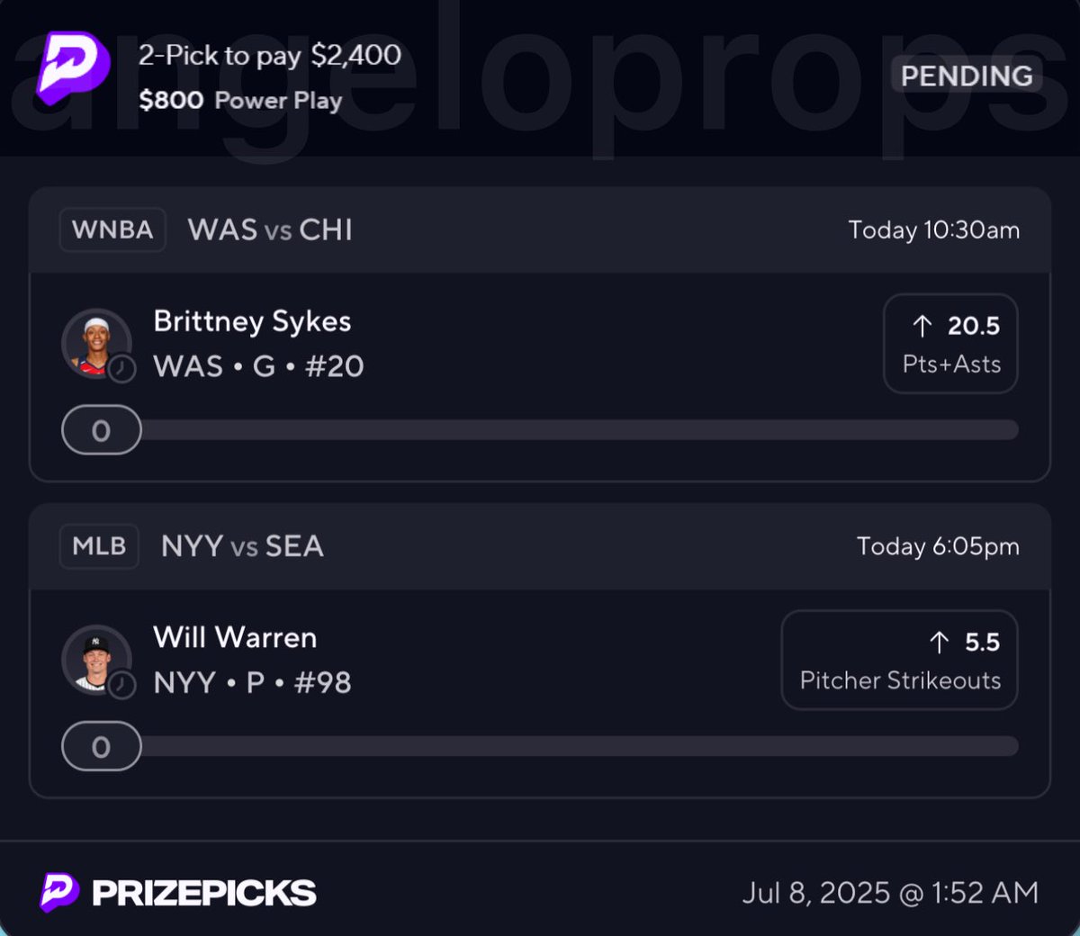🌙🦉 MLB + WNBA Night Owl if this parlay cashes I will cash-app one person that likes this tweet $250. Must like to enter good luck 🤝