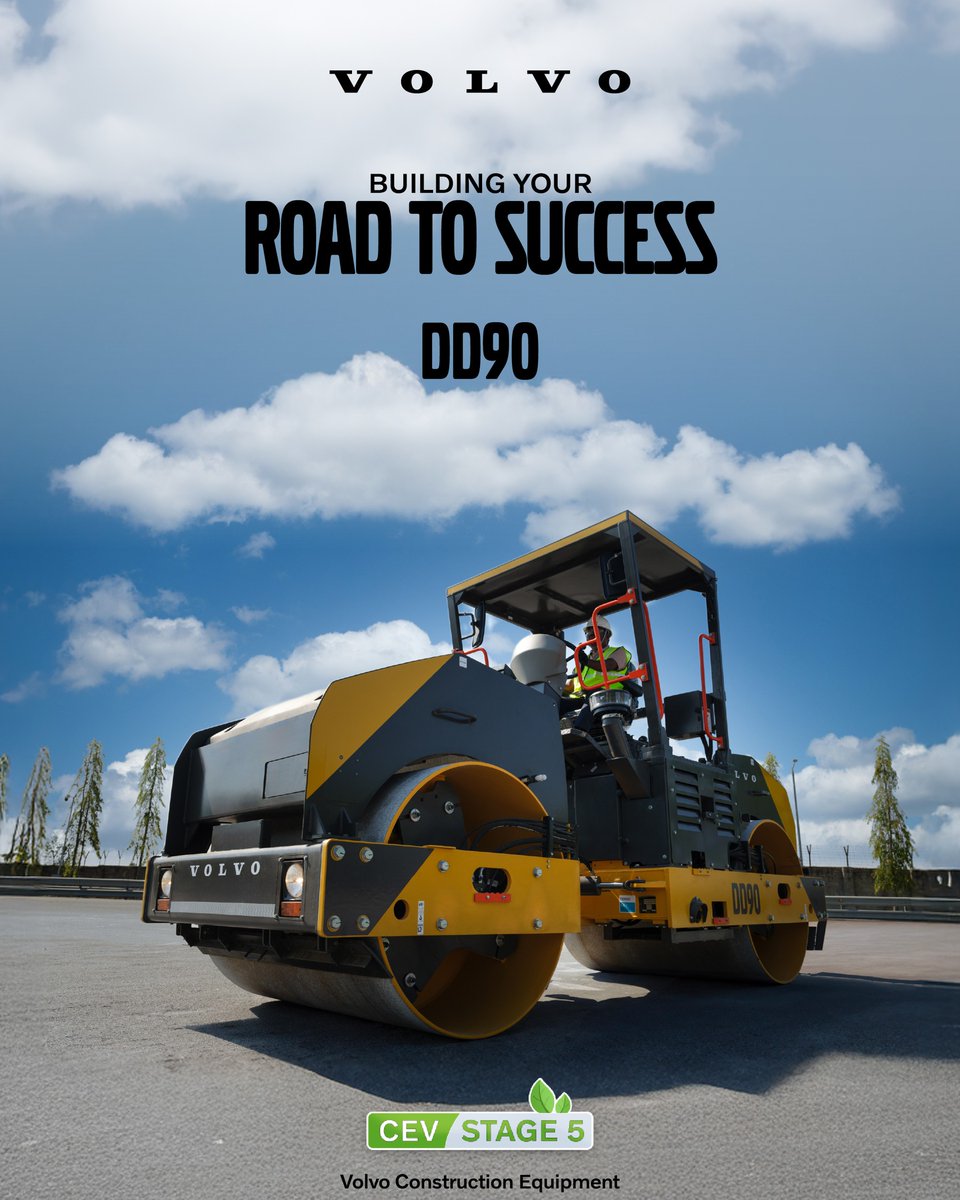 Precision paving starts with the Volvo DD90 – engineered for consistent compaction, fuel-efficient performance, and operator-first design. With advanced features like dual frequencies, auto-vibration control, and real-time compaction feedback, every layer is a step closer to