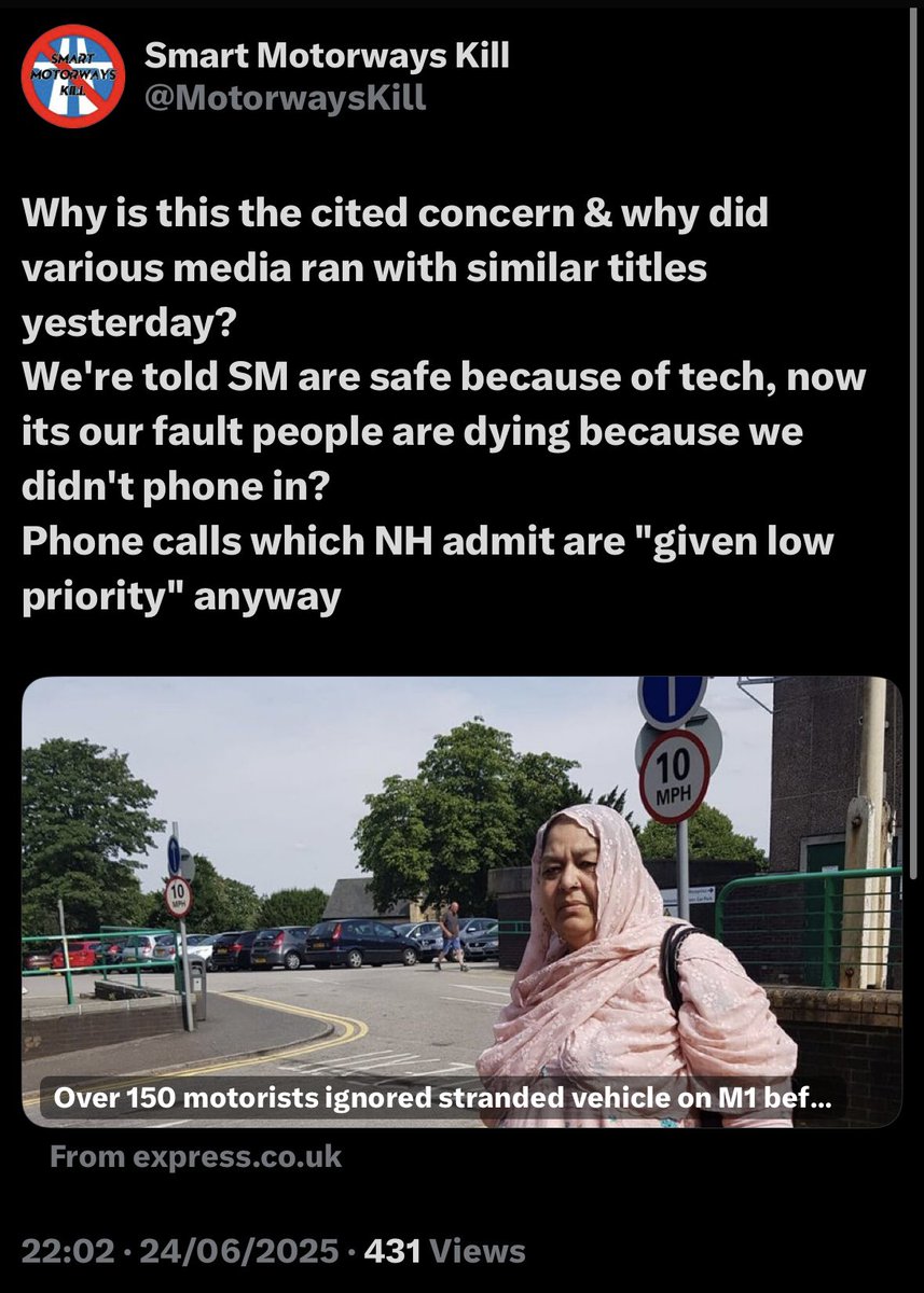 Would Clare Mercer of the so-called road safety campaign group “Smart Motorways Kill” come and tell everyone when was the last ALR stopped vehicle fatality and then tell us how many hard shoulder fatalities there has been since please and thank you.
