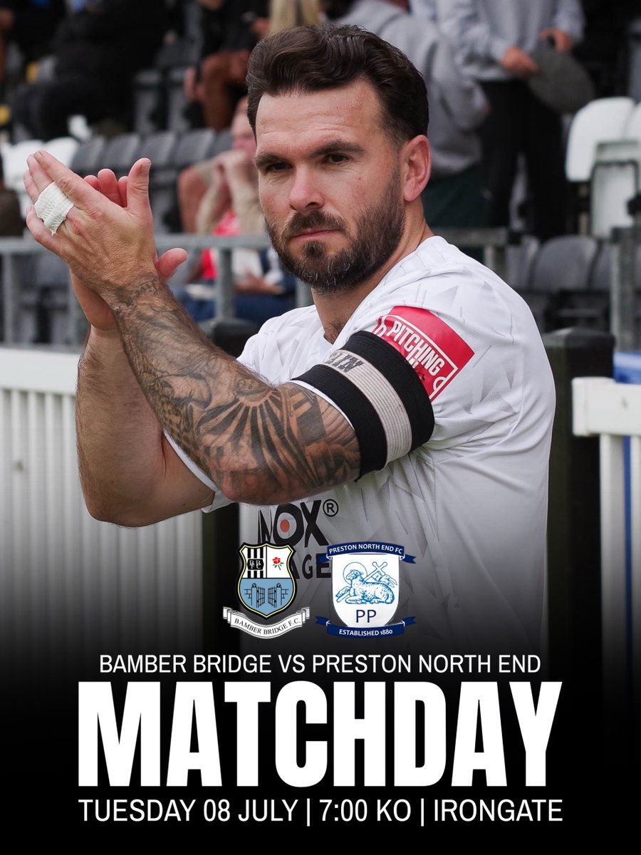 ⚽️ MATCHDAY ⚽️

Pre-Season continues at Irongate tonight

🆚 <a href="/pnefc/">Preston North End FC</a> 
📆 7pm, Tue 8 Jul (gates 5pm)
💵 £10/5 pay on the gate (cash or card)
🛒 25/26 Kits on sale from <a href="/TheTeamStop/">The Team Stop</a> pop up kit shop

#UpTheBrig