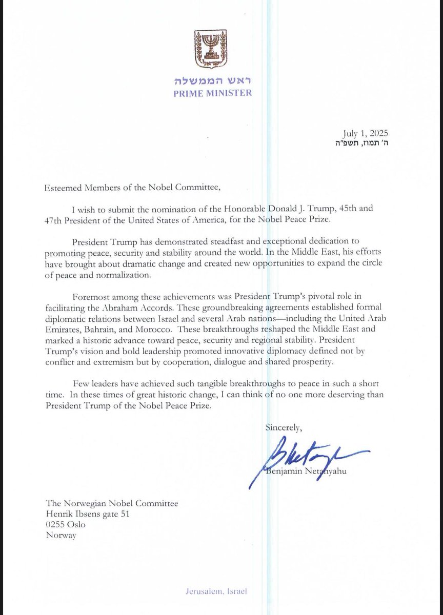 İsrail Başbakanı Netanyahu, ABD Başkanı Donald Trump’ı Nobel Barış Ödülü’ne aday gösterdi!

Siyonist nasıl da biliyor Trump'ın zaafını?