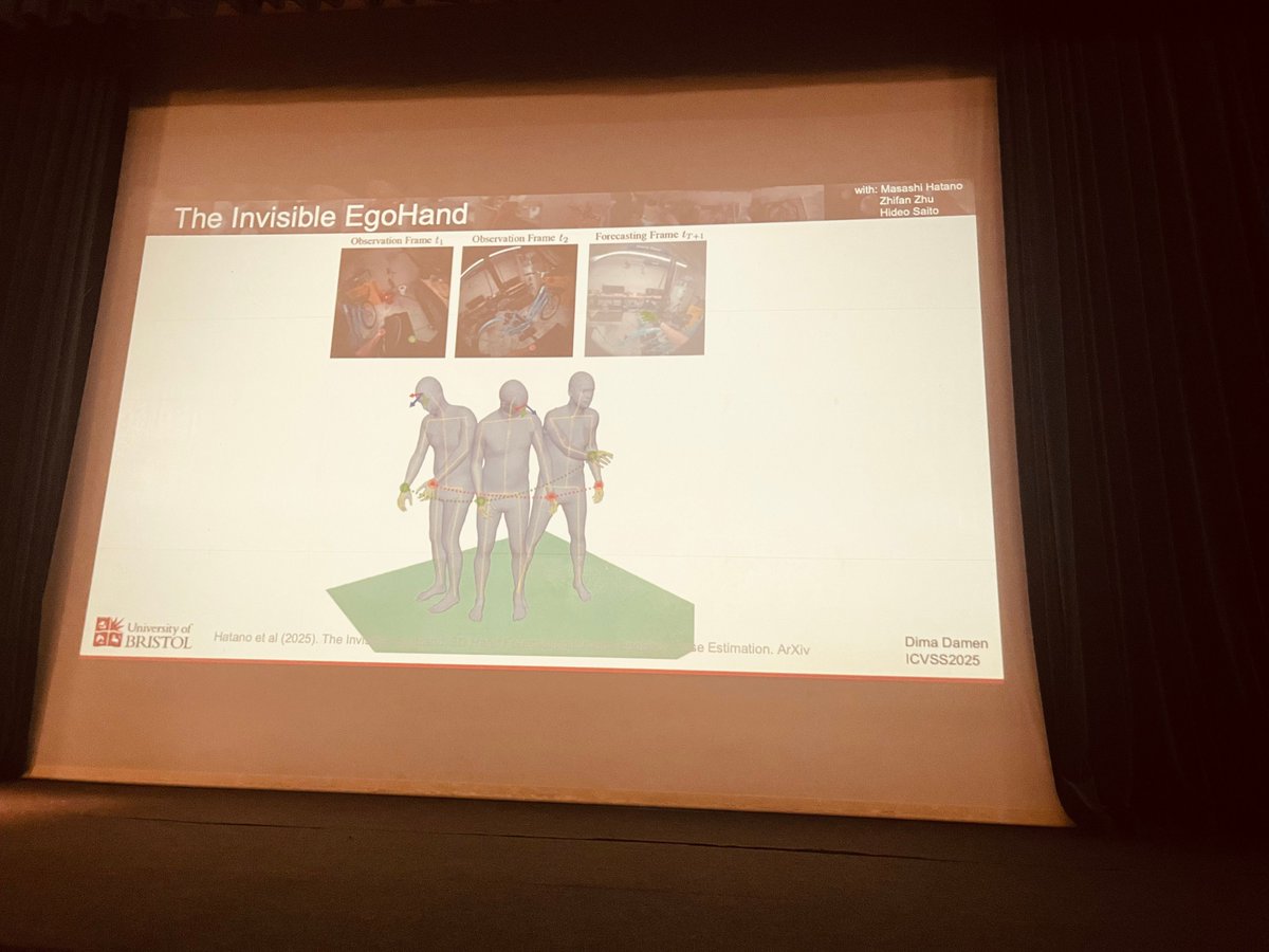 Antonino Furnari (@anfurnari) on Twitter photo Great talk yesterday by <a href="/dimadamen/">Dima Damen @ICVSS2025</a> on the past, present, and future of egocentric video!
Video understanding out of the frame was especially exciting, pushing us to consider the 3D world beyond the camera's view.
Now on to day 2! #ICVSS2025 Great talk yesterday by <a href="/dimadamen/">Dima Damen @ICVSS2025</a> on the past, present, and future of egocentric video!
Video understanding out of the frame was especially exciting, pushing us to consider the 3D world beyond the camera's view.
Now on to day 2! #ICVSS2025